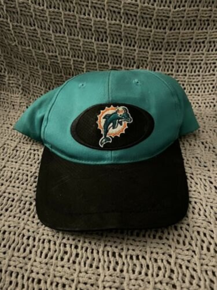 Vintage Miami Dolphins NFL Twins Enterprise Snapback Hat Cap Black Teal READ